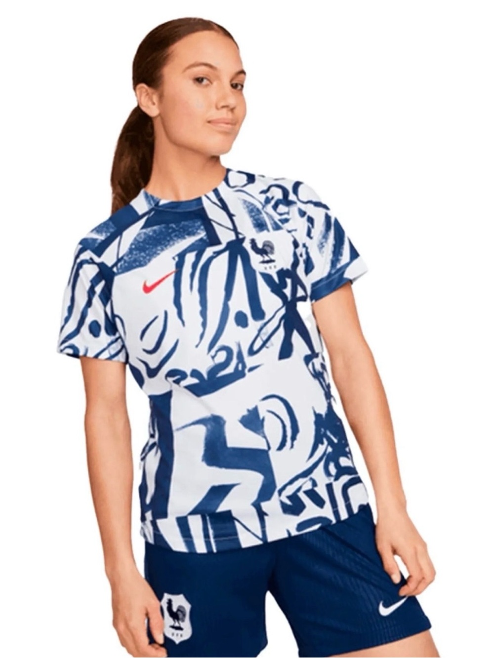 Nike Women's France National Team 2023 Navy Prematch Jersey Size Medium